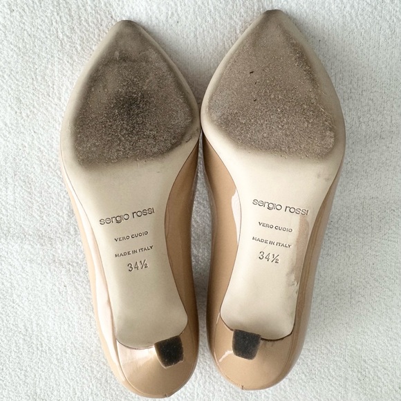 Sergio Rossi Mid-Heel Patent Calfskin Pump Blush 34.5 - Picture 7 of 15